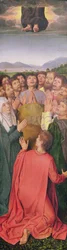 Triptych of the Resurrection, högra panelen: The Ascension, c.1485-90 (olja på ek)